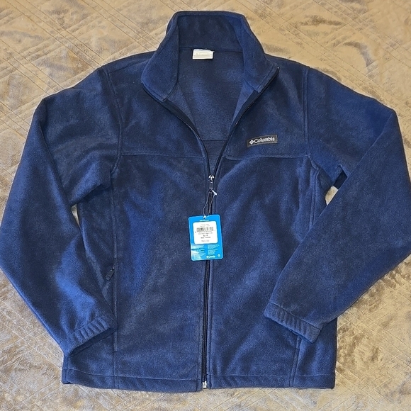 47. New Columbia Navy Fleece Men's Jacket Size Small - Picture 1 of 4